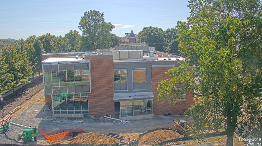 photo of learning commons building construction
