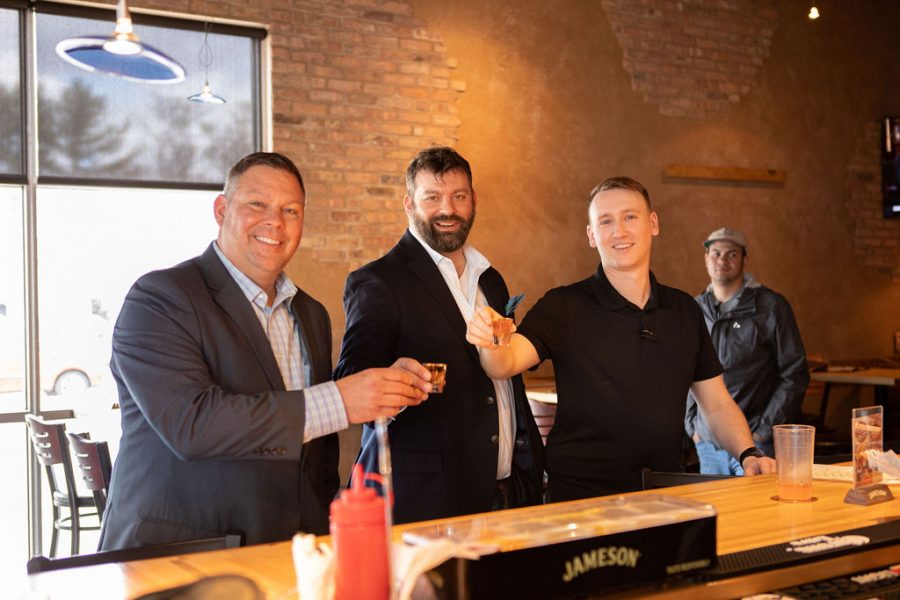 (Left to right) Tom Urglavitch’s brother, Steven, alongside Tom and Kitchen Manager Wesley Hall.