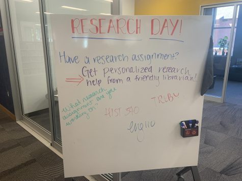 Research Day written on a whiteboard