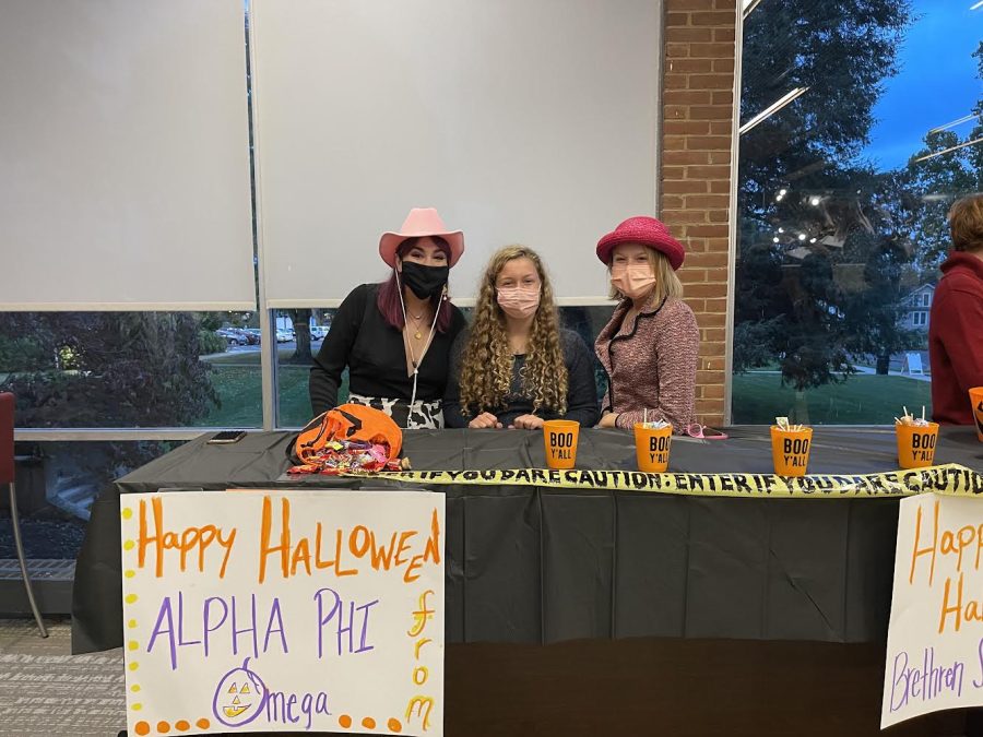 APO hands out candy during Halloween trick-or-treat at BC