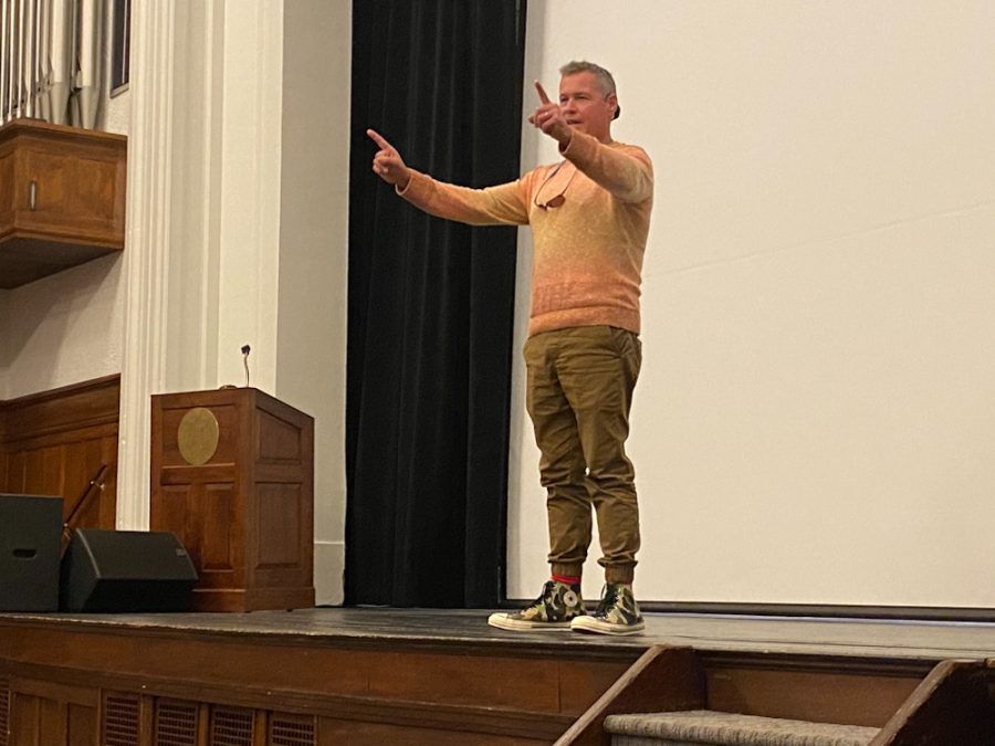 Jeff Corwin on stage at BC