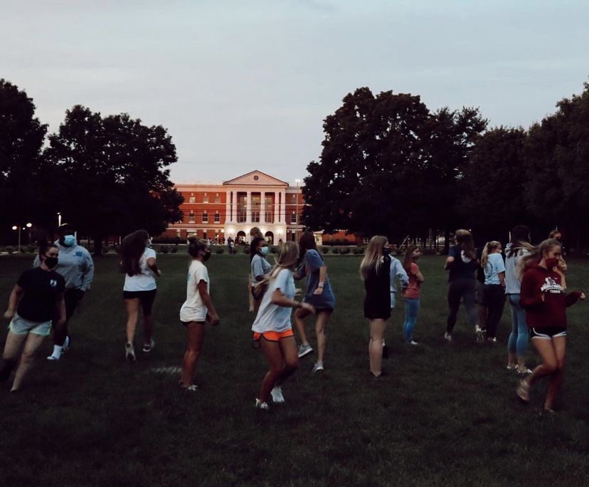 A group of FCA members played a game on the BC campus mall back in 2020.