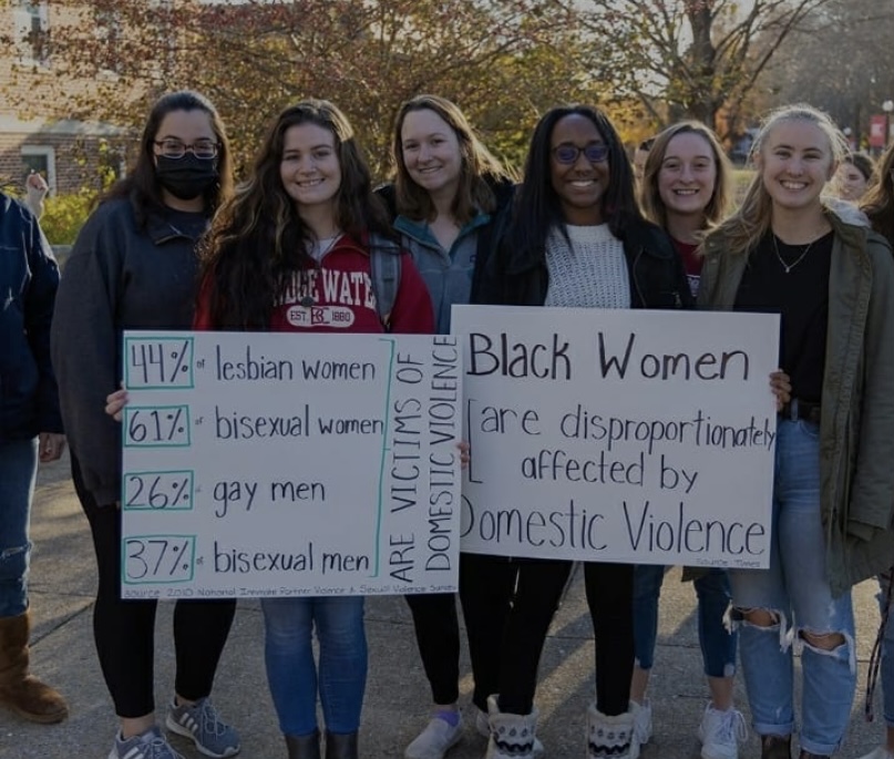 BC students during a Women at Work march