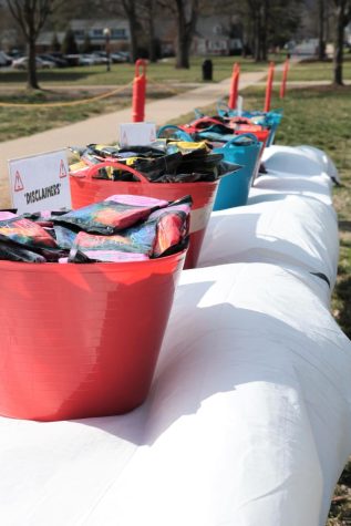 Table covered with items needed for festivities