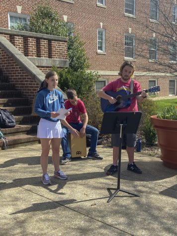 Juniors Maggie Hodnett, Andrew Nau and Aaron Nau of Engage’s band 