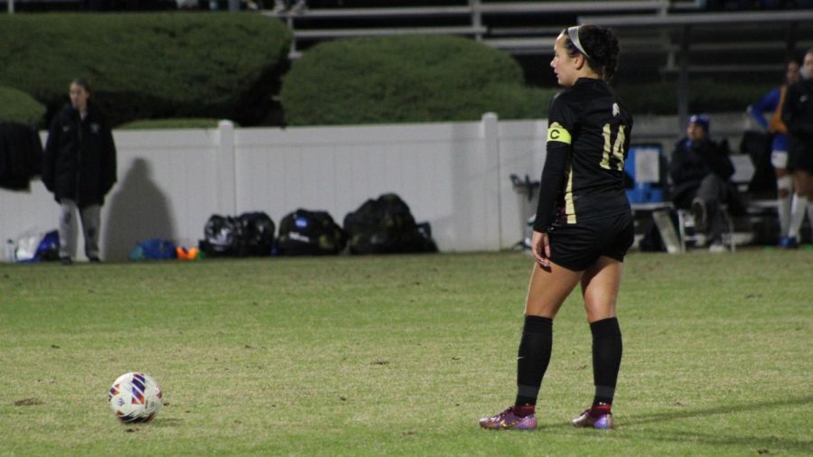 Hanna Randolph in focus moments before taking her penalty kick for the Eagles.