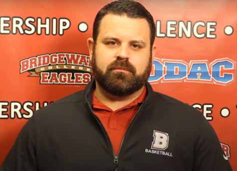 Steve Enright, head mens basketball coach since 2019. The team stands at 2-3 at the beginning of an aggressive season as they look to grab an ODAC playoff spot.