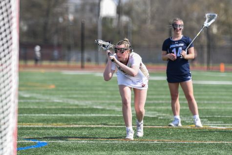 Junior Lauren Roberts gets ready to take a penalty shot in a game earlier this season. Roberts currently has 52 goals on the year.