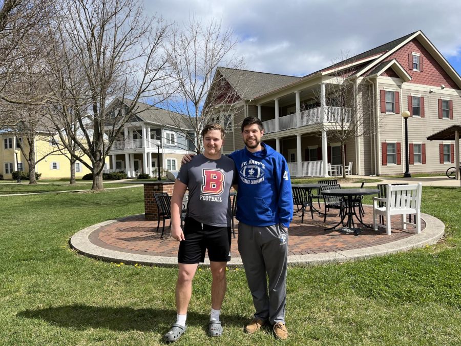 Seniors Trevor Brooks and Gerald Eddy became roommates this academic school year in Stone Village.