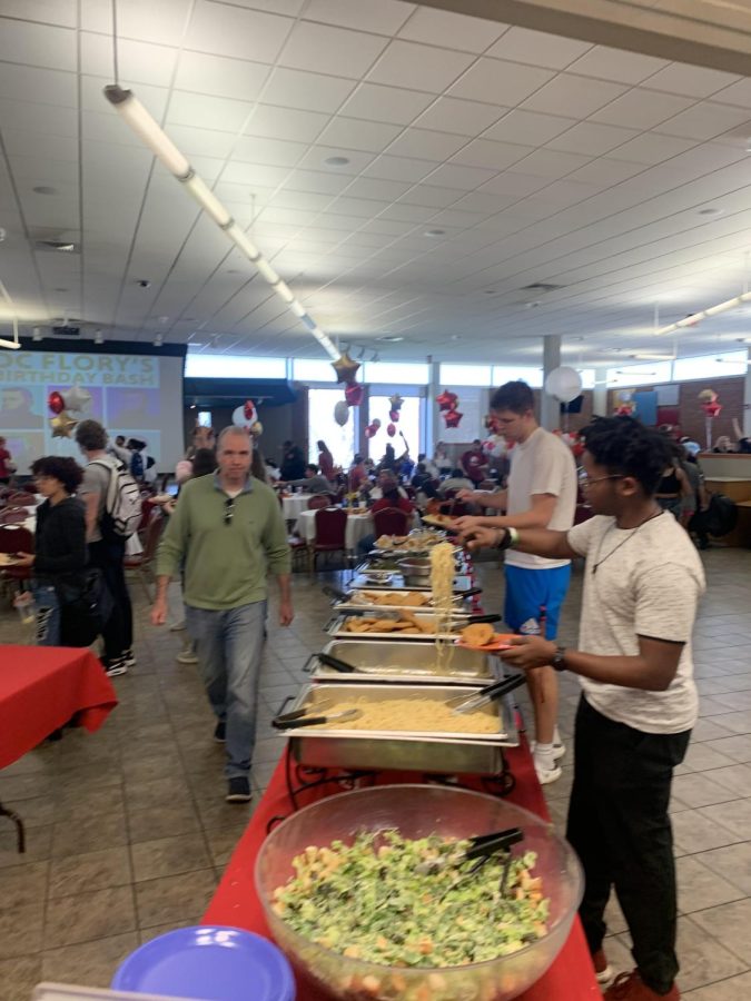 D.C. Flory’s Birthday Bash featured food, balloons and games for the many students and faculty present in the KCC for the events.