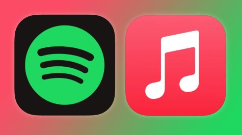 The spotify icon and the apple music icon