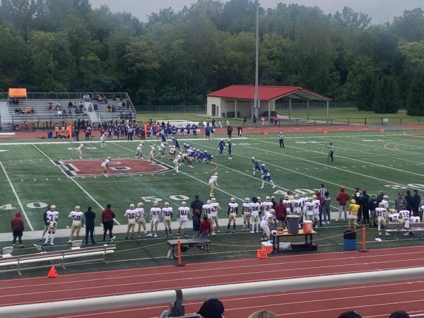 The Bridgewater College development team playing a game on Sunday against North Carolina Wesleyan as the last gathering event for friends and families.