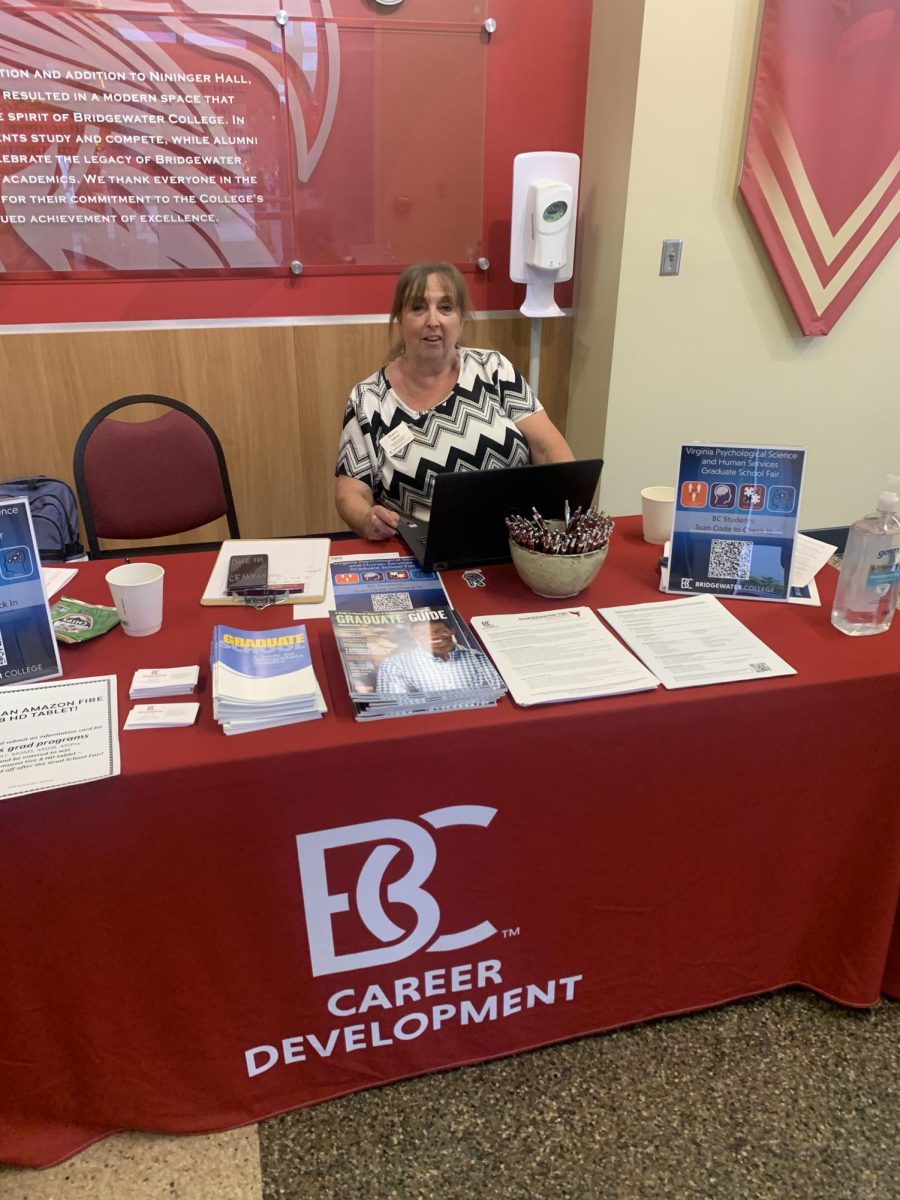 Sherry Talbot runs the Virginia Association for Psychological Science graduate school fair table. At the table, you could can talk to different graduate programs and learn information about the programs and their opportunities. 