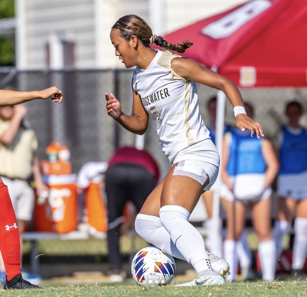 Senior Alicia Keo dribbling in a game this past season. The Eagles finished the year at 12-6-1 and 7-3 in conference.