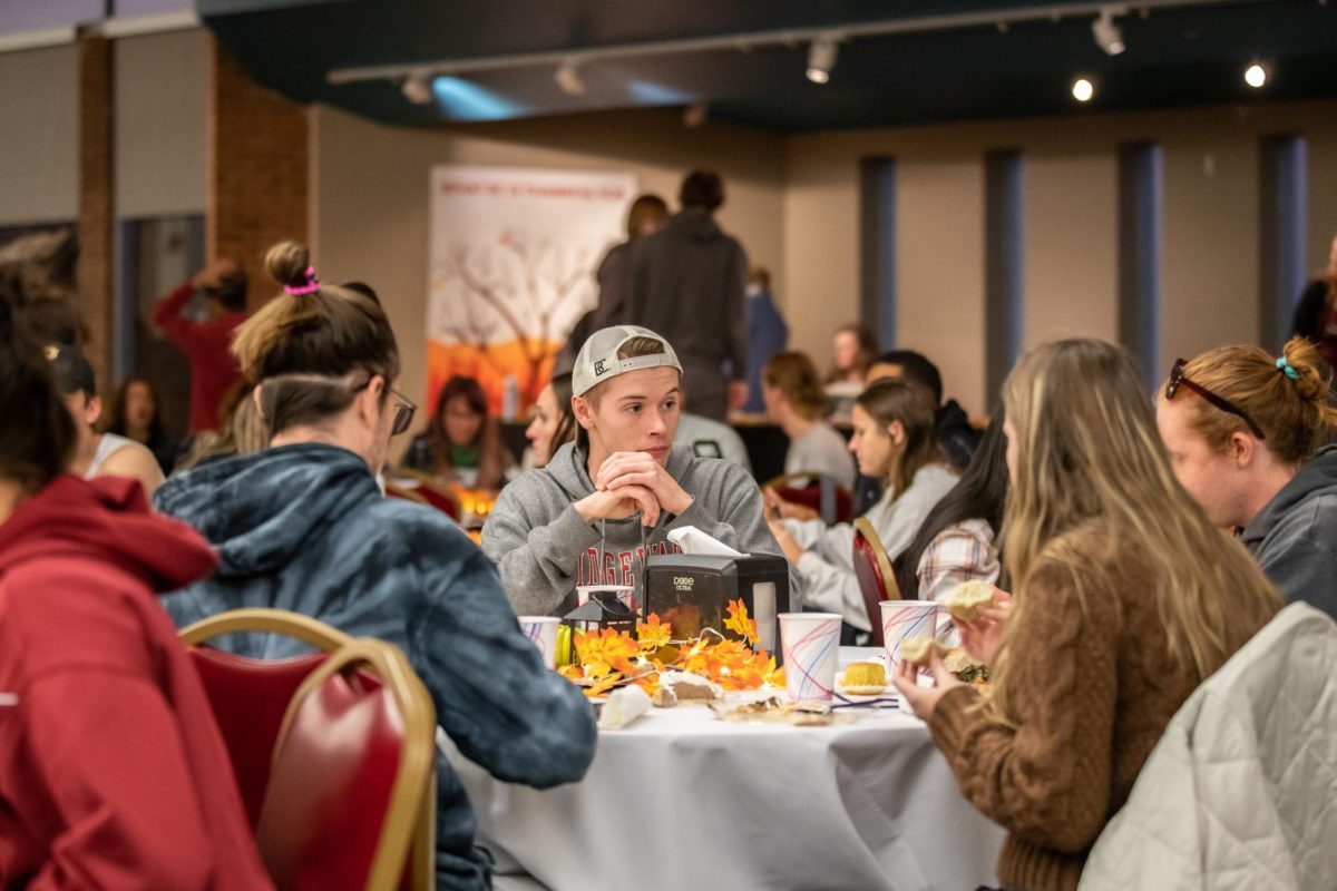 The students of Bridgewater enjoy a meal together in the KCC. The KCC tries to accommodate all students allergies, but sometimes, that is not the case.