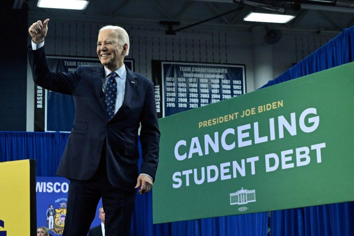 President Joe Biden after giving a speech in Madison, Wisconsin about student loan forgiveness. “The ability for working- and middle-class folks to repay their student loans has become so burdensome, a lot can’t repay it for even decades after being in school,” Biden stated in his speech.