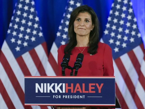 Nikki Haley gives her speech in Charleston, South Carolina, officially announcing the end of her presidential campaign. Her campaign began in February, 2023, also starting in her home state of South Carolina.
