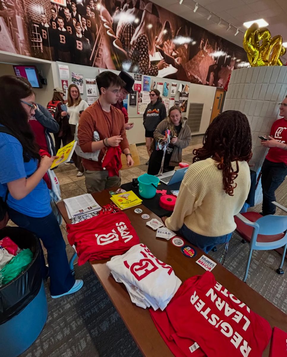 Students learn about voting from other Bridgewater students that are in BCVotes.