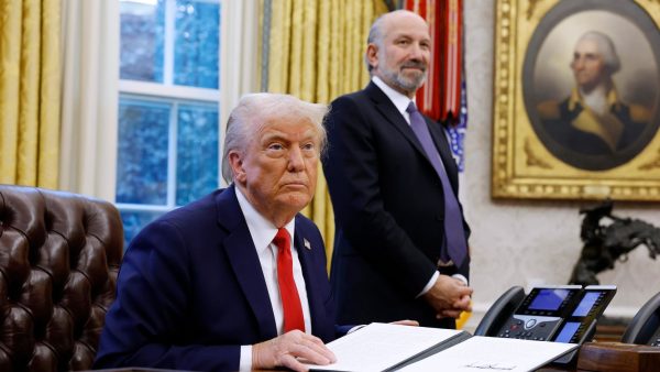 President Donald Trump, alongside Howard Lutnick, his nominee for Commerce Secretary, signs executive orders targeting “anti-Christian bias” and International Criminal Court. This order caused widespread concern for colleges and universities throughout the United States.