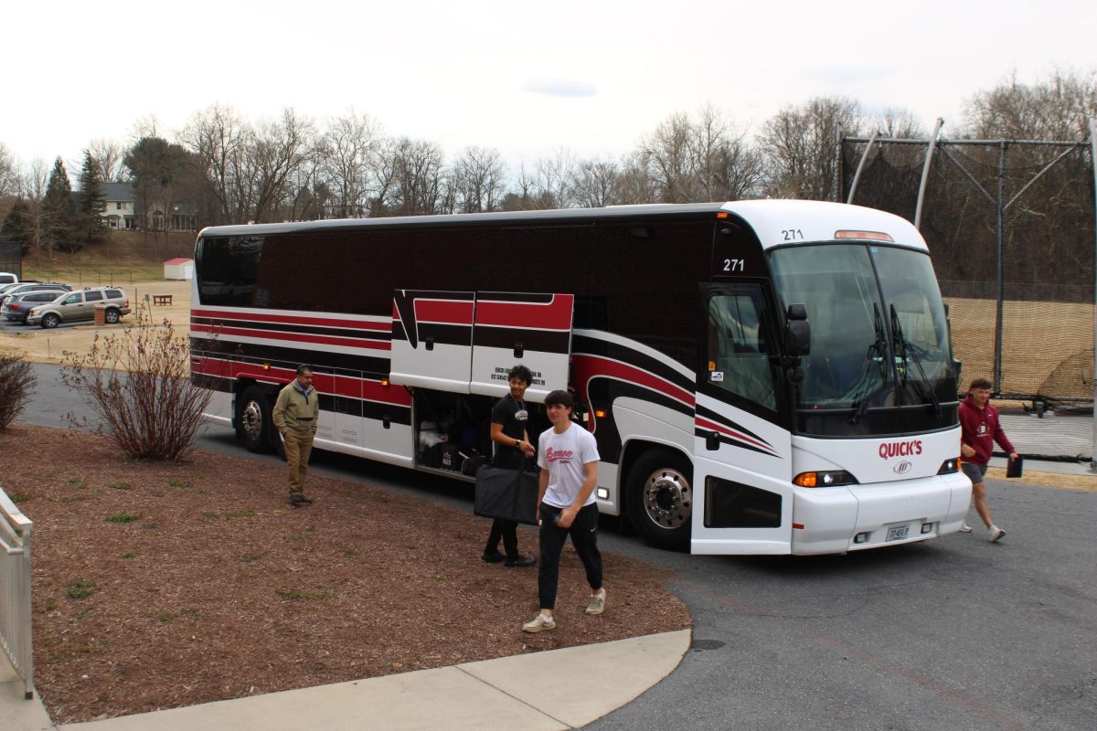 The Bridgewater baseball team's bus arrives early Thursday morning. Annually, the team takes a trip while the college is on spring break. This year, they headed down south to Georgia.