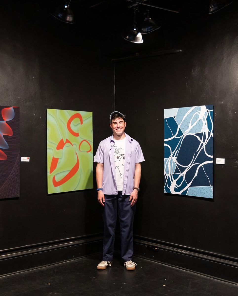 Also in the Black Box Theatre, Hunter Aversa presents “Digital Design.” Aversa says each piece is like a record of his personal exploration as he reminds himself about good design principles. “I begin with small, rough thumbnail sketches, then move into digital tools where I can experiment freely, letting the composition take shape through iterative exploration,” Aversa said.