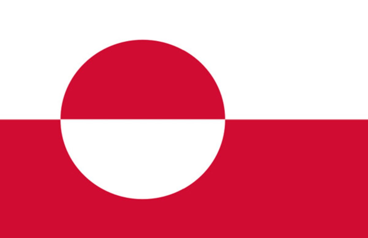 Flag of the country of Greenland. Greenland has become the center of geopolitical interest in recent months. Photo via Flickr.